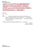 WGU C722 &vert; ACTUAL ASSESSMENT - PROJECT MANAGEMENT &vert; &lpar;PHEO&rpar;  &vert; WITH 100&percnt; ACCURATE SOLUTIONS &plus; RATIONALES &lpar;A&plus; GRADED &rpar;