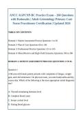 ANCC AGPCNP-BC Practice Exam &ndash; 260 Questions &NewLine;with Rationales &vert; Adult-Gerontology Primary Care &NewLine;Nurse Practitioner Certification &vert; Updated 2026