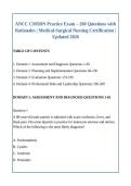 ANCC CMSRN Practice Exam &ndash; 260 Questions with &NewLine;Rationales &vert; Medical-Surgical Nursing Certification &vert; &NewLine;Updated 2026