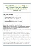 ANCC FNP-BC Practice Exam &ndash; 260 Questions &NewLine;with Rationales &vert; Family Nurse Practitioner &NewLine;2026 Test Content Outline &vert; Updated for &NewLine;October 30&comma; 2026