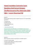 Hawaii Insulation Contractor Exam &NewLine;Questions And Correct Answers &NewLine;&lpar;Verified Answers&rpar; Plus Rationales 2026 &NewLine;Q&A &vert; Instant Download Pdf