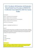 ANCC Psychiatric-260 Questions with Rationales &vert; &NewLine;Mental Health Nurse Practitioner &lpar;PMHNP-BC&rpar; &NewLine;Certification Exam Updated for 2026 Test Content &NewLine;Outline