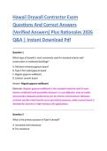 Hawaii Drywall Contractor Exam &NewLine;Questions And Correct Answers &NewLine;&lpar;Verified Answers&rpar; Plus Rationales 2026 &NewLine;Q&A &vert; Instant Download Pdf 