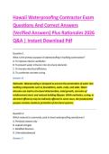 Hawaii Waterproofing Contractor Exam &NewLine;Questions And Correct Answers &NewLine;&lpar;Verified Answers&rpar; Plus Rationales 2026 &NewLine;Q&A &vert; Instant Download Pdf 