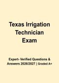 Texas Irrigation Technician Practice Exam &vert; Complete Question & Solution Guide &vert; Certification Prep