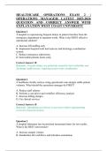 HEALTHCARE OPERATIONS EXAM 2 &vert;&NewLine;OPERATIONS MANAGER&vert; LATEST 2025-2026&NewLine;QUESTION AND CORRECT ANSWER WITH&NewLine;EXPLANATION