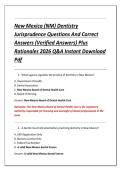 New Mexico &lpar;NM&rpar; Dentistry &NewLine;Jurisprudence Questions And Correct &NewLine;Answers &lpar;Verified Answers&rpar; Plus &NewLine;Rationales 2026 Q&A Instant Download &NewLine;Pdf 