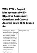 WGU C722 - Project Management &lpar;PHEO&rpar; Objective Assessment Questions and Correct Answers 