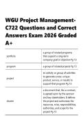 WGU Project Management- C722 Questions and Correct Answers Exam 2026 Graded A&plus;