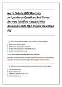 North Dakota &lpar;ND&rpar; Dentistry &NewLine;Jurisprudence Questions And Correct &NewLine;Answers &lpar;Verified Answers&rpar; Plus &NewLine;Rationales 2026 Q&A Instant Download &NewLine;Pdf 