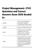 WGU C722 PROJECT MANAGEMENT EXAMS COMPILATION BUNDLE