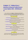Firefighter 1C - Wildland Exam &vert; Questions & Expertly Verified Answers &vert; Latest Update 2026 &ndash; 2027&lpar;Graded A&rpar;&NewLine;