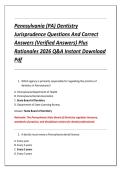 Pennsylvania &lpar;PA&rpar; Dentistry &NewLine;Jurisprudence Questions And Correct &NewLine;Answers &lpar;Verified Answers&rpar; Plus &NewLine;Rationales 2026 Q&A Instant Download &NewLine;Pdf 