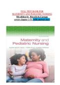 TEST BANK FOR&NewLine;MATERNITY AND PEDIATRIC NURSING&NewLine;5th edition &NewLine;