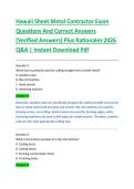 Hawaii Sheet Metal Contractor Exam &NewLine;Questions And Correct Answers &NewLine;&lpar;Verified Answers&rpar; Plus Rationales 2026 &NewLine;Q&A &vert; Instant Download Pdf 