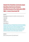 Hawaii Fire Protection Contractor Exam &NewLine;Questions And Correct Answers &NewLine;&lpar;Verified Answers&rpar; Plus Rationales 2026 &NewLine;Q&A &vert; Instant Download Pdf 