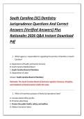 South Carolina &lpar;SC&rpar; Dentistry &NewLine;Jurisprudence Questions And Correct &NewLine;Answers &lpar;Verified Answers&rpar; Plus &NewLine;Rationales 2026 Q&A Instant Download &NewLine;Pdf 