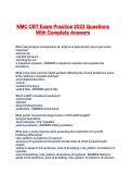 NMC CBT Exam Practice 2023 Questions With Complete Answers
