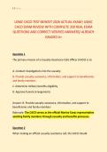 USMC CACO TEST NEWEST 2026 ACTUAL EXAM&vert; USMC &NewLine;CACO EXAM REVIEW WITH COMPLETE 350 REAL EXAM &NewLine;QUESTIONS AND CORRECT VERIFIED ANSWERS&sol; ALREADY &NewLine;GRADED A&plus;