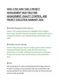 WGU C783 AHN1 TASK 2 PROJECT&NewLine;MANAGEMENT HIGH-YIELD RISK&NewLine;MANAGEMENT&comma; QUALITY CONTROL&comma; AND&NewLine;PROJECT EXECUTION SUMMARY 2026
