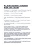 NAMs Menopause Certification &NewLine;Exam 2025 Version
