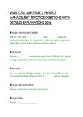 WGU C783 AHN1 TASK 2 PROJECT&NewLine;MANAGEMENT PRACTICE QUESTIONS WITH&NewLine;DETAILED EXPLANATIONS 2026