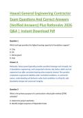 Hawaii General Engineering Contractor &NewLine;Exam Questions And Correct Answers &NewLine;&lpar;Verified Answers&rpar; Plus Rationales 2026 &NewLine;Q&A &vert; Instant Download Pdf