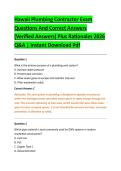Hawaii Plumbing Contractor Exam &NewLine;Questions And Correct Answers &NewLine;&lpar;Verified Answers&rpar; Plus Rationales 2026 &NewLine;Q&A &vert; Instant Download Pdf 