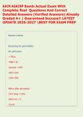 AACN AGACNP Boards Actual Exam With &NewLine;Complete Real  Questions And Correct &NewLine;Detailed Answers &lpar;Verified Answers&rpar; Already &NewLine;Graded A&plus; &vert; Guaranteed Success&excl;&excl; LATEST &NewLine;UPDATE 2026-2027 BEST FOR EXAM PREP 