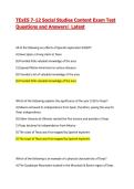 TExES 7-12 Social Studies Content Exam Questions and Answers&vert; Latest 