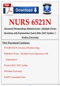NURS 6521N Advanced Pharmacology Midterm Exam - Multiple Choice Questions with Explanations &lpar;Latest 2026 &sol; 2027 Update&rpar; &vert;&vert; Walden University