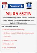 NURS 6521N Advanced Pharmacology Midterm Exam V2 &ndash; 100 Multiple Choice Questions with Explanations &lpar;Latest 2026 &sol; 2027 Update&rpar; &vert;&vert; Walden University