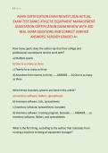 AEMA CERTIFICATION EXAM NEWEST 2026 ACTUAL &NewLine;EXAM TEST BANK&vert; ATHLETIC EQUIPMENT MANAGEMENT &NewLine;ASSOCIATION CERTIFICATION EXAM REVIEW WITH 300 &NewLine;REAL EXAM QUESTIONS AND CORRECT VERIFIED &NewLine;ANSWERS&sol; ALREADY GRADED A&plus;