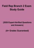 Field Rep Branch 2 Exam Study Guide &ndash; Complete Practice Questions&comma; Certification Prep & Review Notes