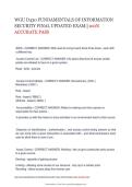 WGU D430 Fundamentals of Information Security Study Guide Practice Review