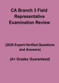 CA Branch 3 Field Representative Examination Review &ndash; Complete Study Guide&comma; Practice Questions & Licensing Prep