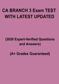 CA Branch 3 Exam Test &lpar;Latest Updated&rpar; &ndash; Complete Study Guide&comma; Practice Questions & Licensing Review Notes