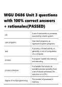WGU D686 Unit 3 questions with 100- correct answers &plus; rationales&lpar;PASSED&rpar;