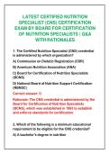 2026-2027 LATEST CERTIFIED NUTRITION&NewLine;SPECIALIST &lpar;CNS&rpar; CERTIFICATION&NewLine;EXAM BY BOARD FOR CERTIFICATION&NewLine;OF NUTRITION SPECIALISTS &vert; Q&A&NewLine;WITH RATIONALES