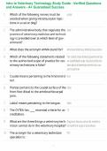 Intro to Veterinary Technology Study Guide - Verified Questions and Answers - A&plus; Guaranteed Success