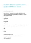 Lead Paint Abatement Supervisor Review Questions With Correct Answers 