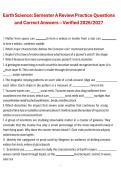 Earth Science&colon; Semester A Review Practice Questions and Correct Answers &vert; Earth Science &vert; 2026&sol;2027 &vert; Comprehensive Semester Review and Exam Preparation Guide