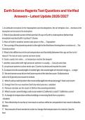 Earth Science Regents Test Questions and Verified Answers &vert; Earth Science Regents Examination &vert; 2026&sol;2027 &vert; Comprehensive Review and Exam Preparation Guide