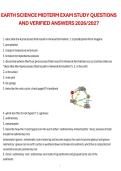 Earth Science Midterm Exam Study Questions and Verified Answers &vert; Earth Science &vert; 2026&sol;2027 &vert; Comprehensive Midterm Review and Study Guide
