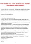 Earth Science Final Exam &vert; Earth Science &vert; 2026&sol;2027 &vert; Certified Questions and Verified Answers Comprehensive Review Guide