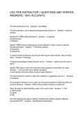 CDC FIRE INSTRUCTOR 1 QUESTIONS AND VERIFIED ANSWERS