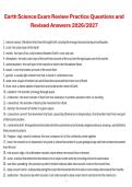 Earth Science Exam Review Practice Questions and Revised Answers &vert; Earth Science &vert; 2026&sol;2027 &vert; Comprehensive Study Guide and Exam Preparation Material