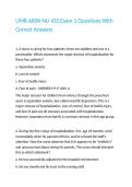 UMB ABSN NU 435 Exam 1 Questions With Correct Answers