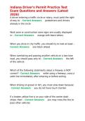 Indiana Driver-s Permit Practice Test Exam Questions and Answers &lpar;Latest 2026&rpar;&period;