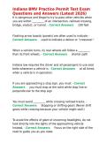 Indiana BMV Practice Permit Tst Exam Questions and Answers &lpar;Latest 2026&rpar;